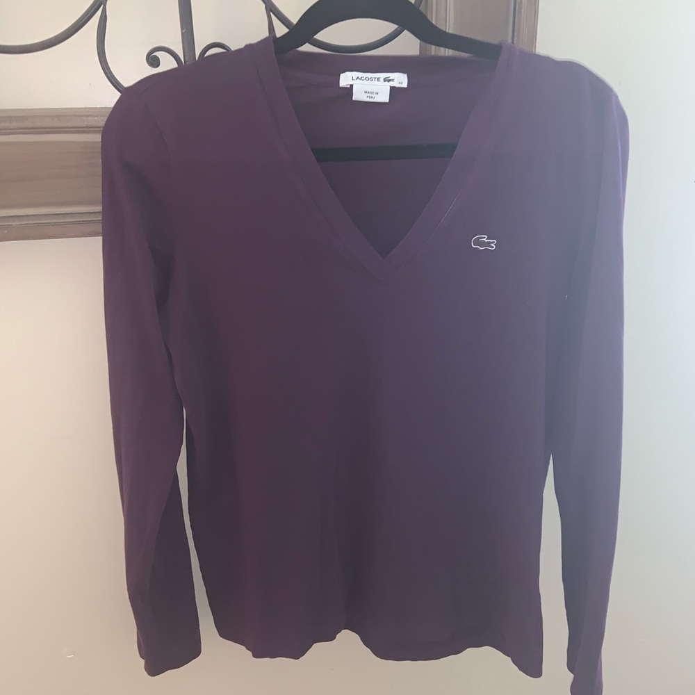 Lacoste V-neck long sleeve top